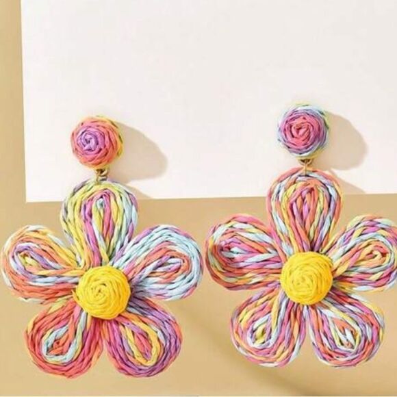 Multicolor Flower Earring N946 - Picture 3 of 3